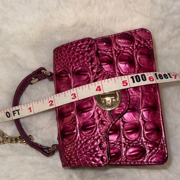 Authentic Brahmin Pomegranate mini Crocodile-Embossed Crossbody Bag - Picture 8 of 10
